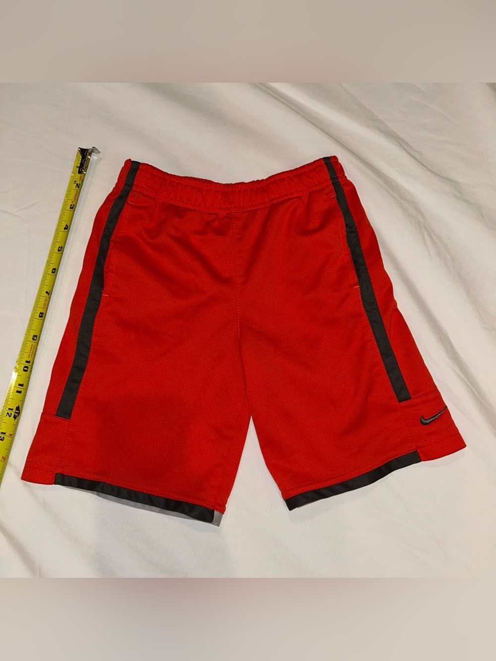 Nike Red Athletic Shorts with Black Trim - Kids Size 7